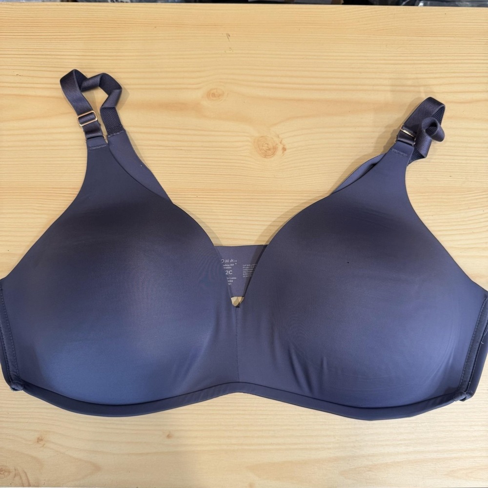 Soma Vanishing 360 Bra Womens 42C Purple Wireless T Shirt Lightly Lined Seamless